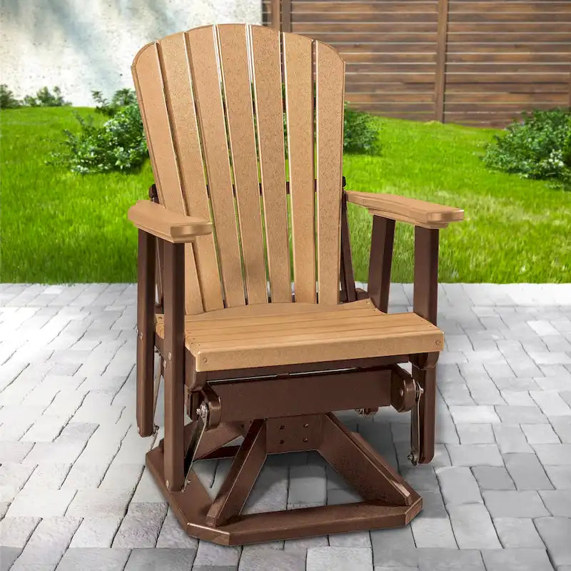 OS Home Model FanBack Swivel Glider in Cedar and Tudor Brown
