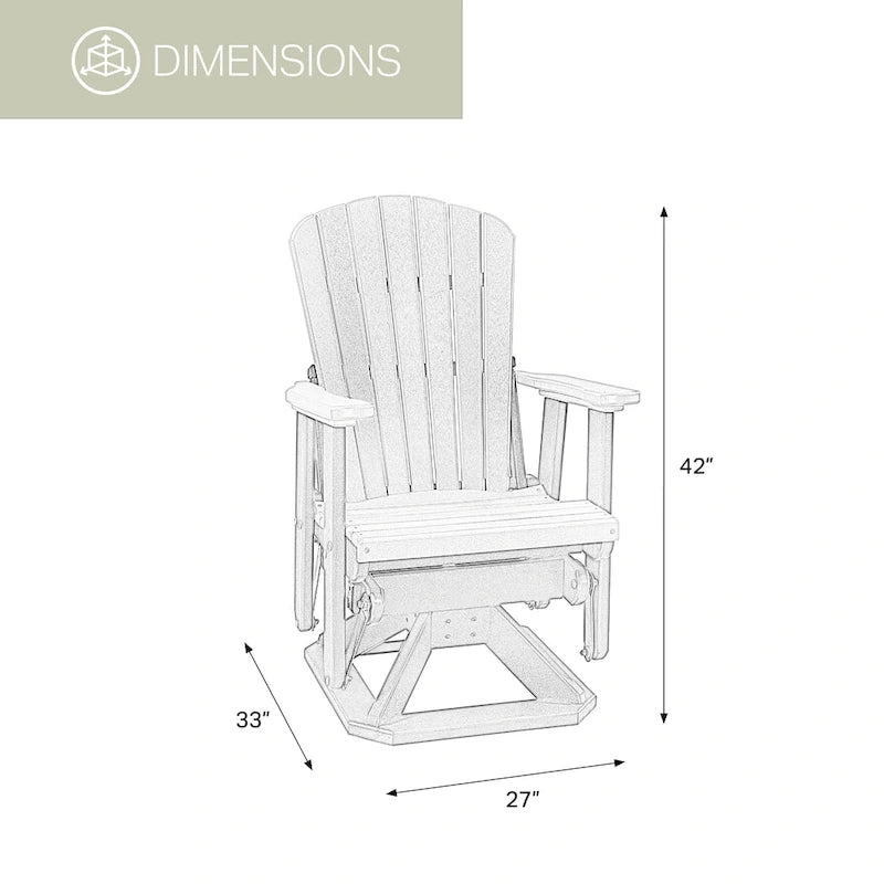 OS Home Model FanBack Swivel Glider in Cedar and Tudor Brown