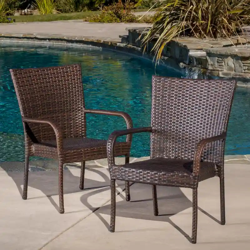 Sarah Outdoor Square Wicker Bistro Chat