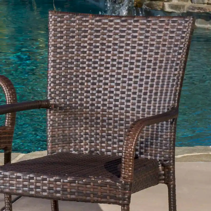 Sarah Outdoor Square Wicker Bistro Chat