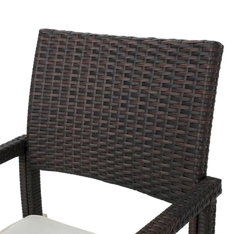 Rhode Island Outdoor Wicker Dining Chair Chair with Cushion (Set of 2) by Christopher Knight Home