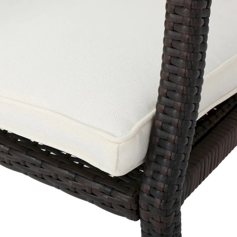 Rhode Island Outdoor Wicker Dining Chair Chair with Cushion (Set of 2) by Christopher Knight Home