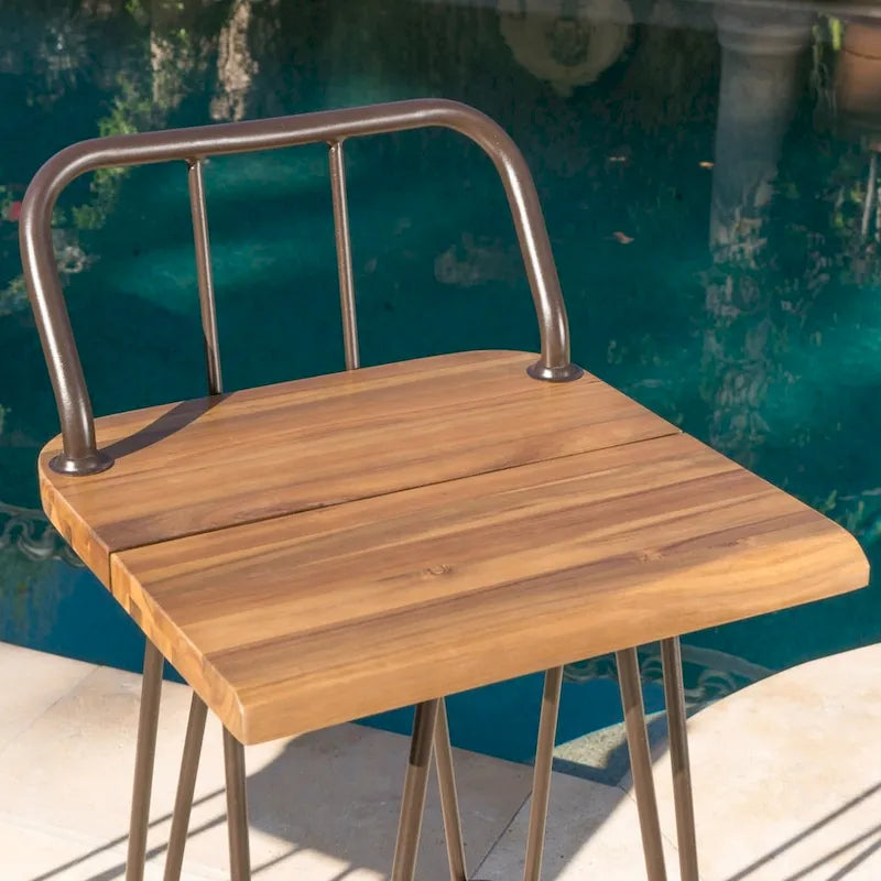 Denali Outdoor Industrial Wood Bar