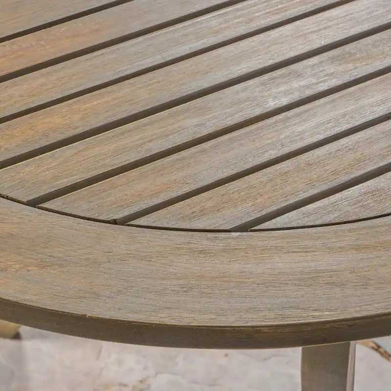 Jasper Outdoor 7 Piece Wood and Wicker Dining Set