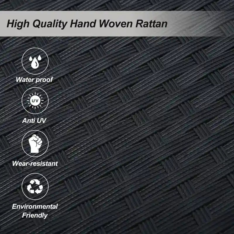 2 Person Wicker Hanging Swing Bench, Front Porch Rattan Woven Swing Outdoor Chair with Cushion and Ropes for Backyard, Garden