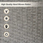 2 Person Wicker Hanging Swing Bench, Front Porch Rattan Woven Swing Outdoor Chair with Cushion and Ropes for Backyard, Garden