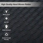 2 Person Wicker Hanging Swing Bench, Front Porch Rattan Woven Swing Outdoor Chair with Cushion and Ropes for Backyard, Garden