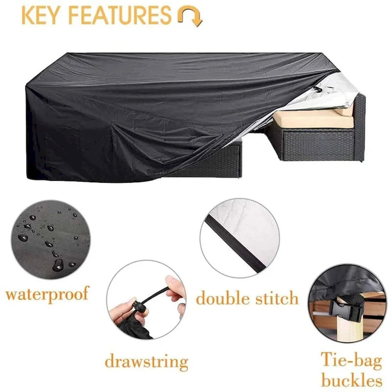 Outdoor Furniture Cover Waterproof Large Seating Protection - 126x63x29