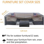 Outdoor Furniture Cover Waterproof Large Seating Protection - 126x63x29