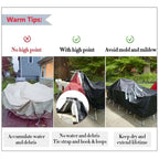 Outdoor Furniture Cover Waterproof Large Seating Protection - 126x63x29