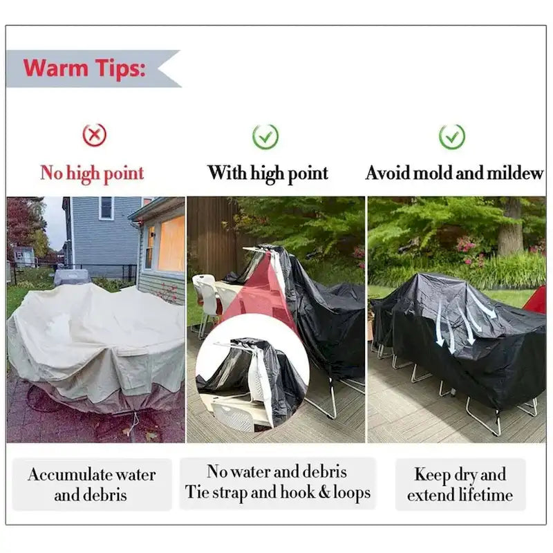 Outdoor Furniture Cover Waterproof Large Seating Protection - 126x63x29
