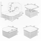 Outdoor Patio Daybed with Retractable Canopy Conversation Set