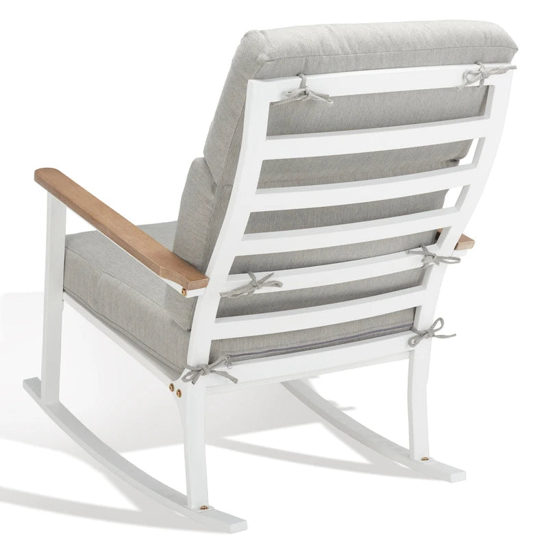 Aurilla White/Grey Outdoor Rocking Chair