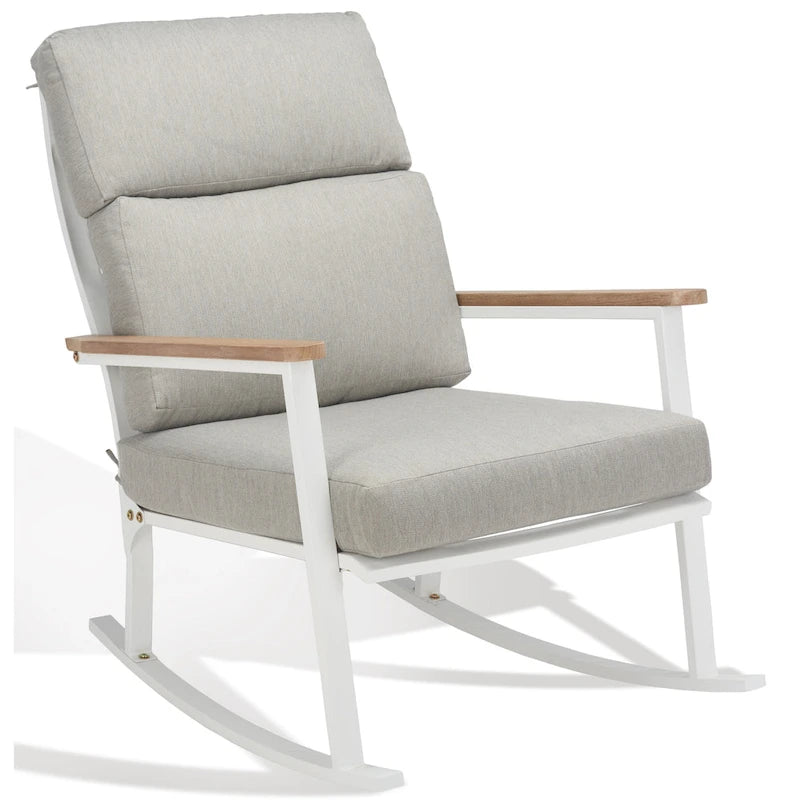 Aurilla White/Grey Outdoor Rocking Chair