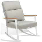 Aurilla White/Grey Outdoor Rocking Chair