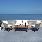 SAFAVIEH Outdoor Erinka 4-Piece Living Set - 55W x 30D x 28H