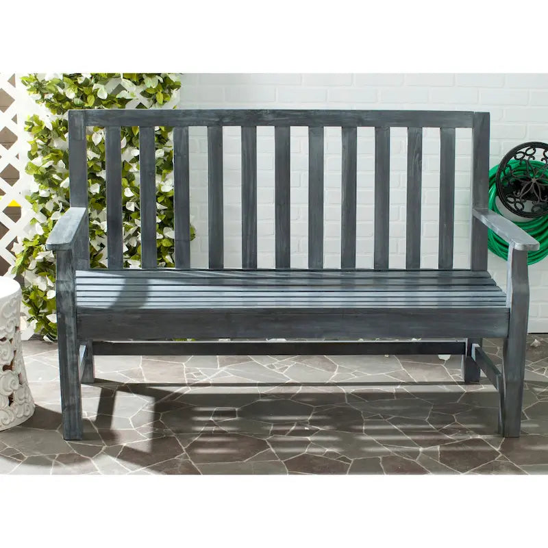 SAFAVIEH Outdoor Arushi Acacia Wood Bench - 60Wx25Dx39H