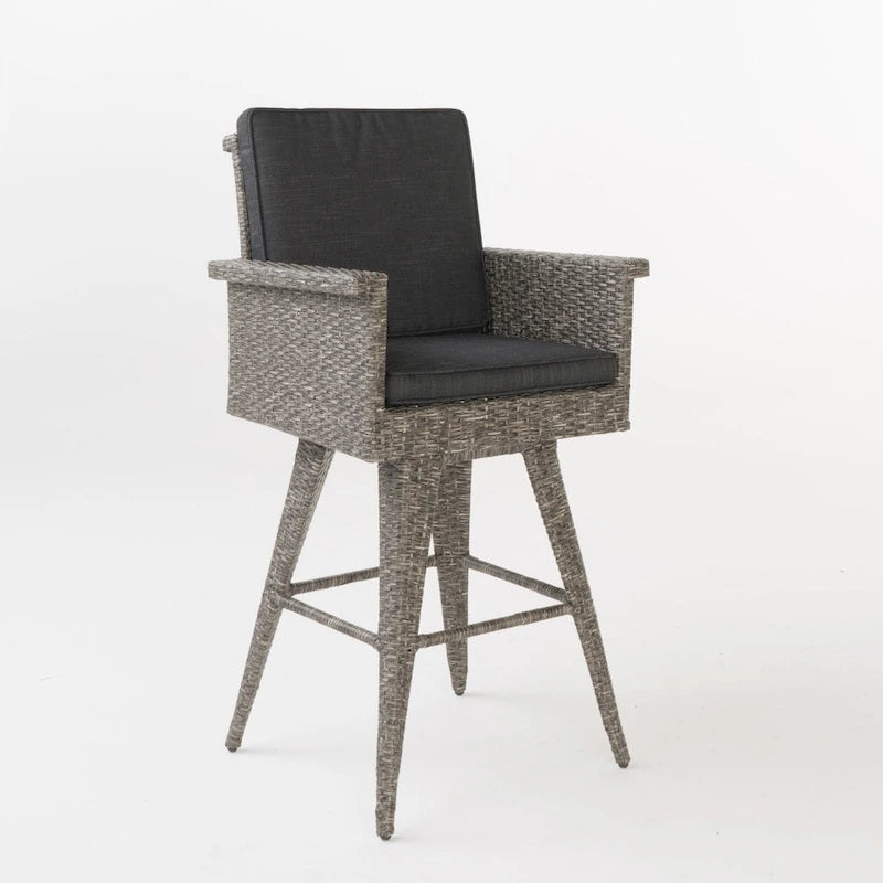 Puerta Outdoor Wicker Barstool with Cushions