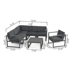 Outdoor Aluminum 6-Seater Sofa