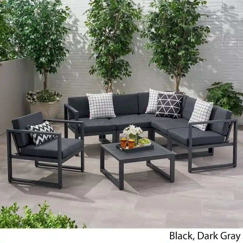 Outdoor Aluminum 6-Seater Sofa