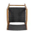 Genesee Outdoor Acacia Wood Barstools with Wicker
