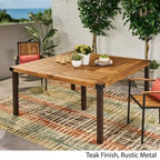 Lankershim Outdoor Acacia Wood Dining Table