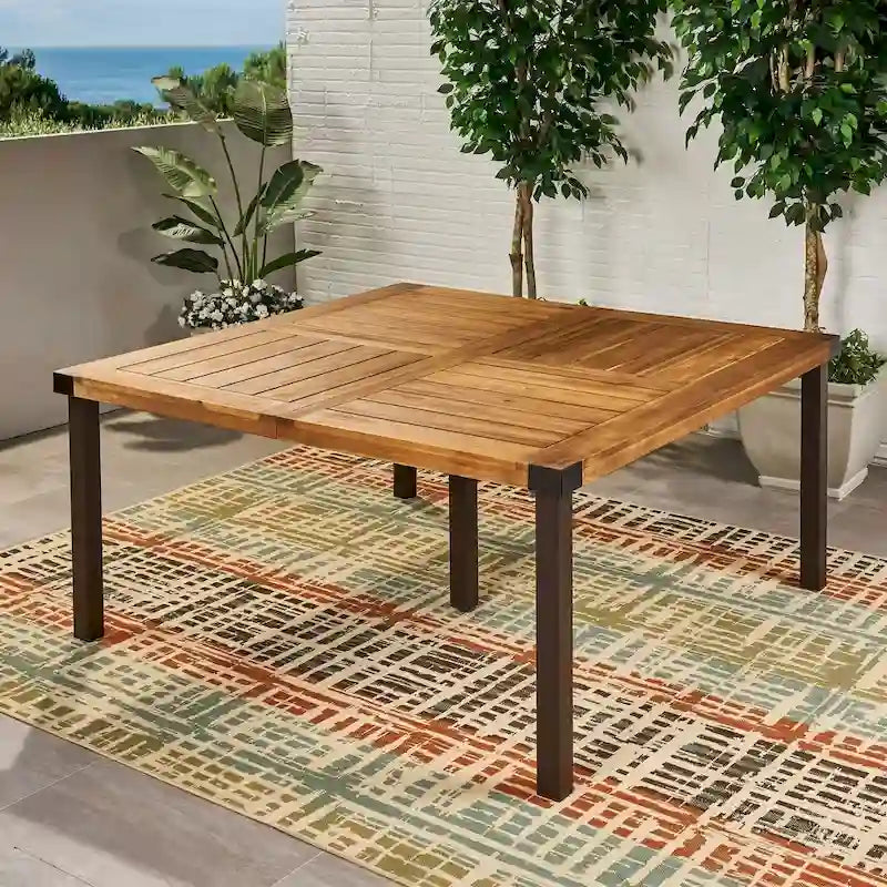 Lankershim Outdoor Acacia Wood Dining Table