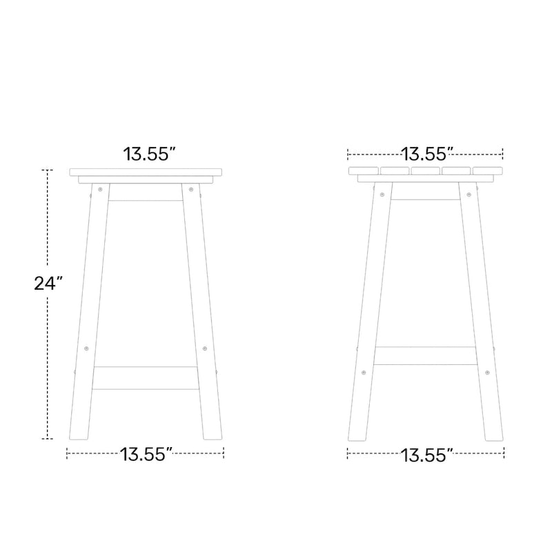 Laguna Hdpe All Weather Outdoor Patio 24 Square Counter Stool