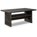 Easy Isle Dark Outdoor Brown Rectangular Table