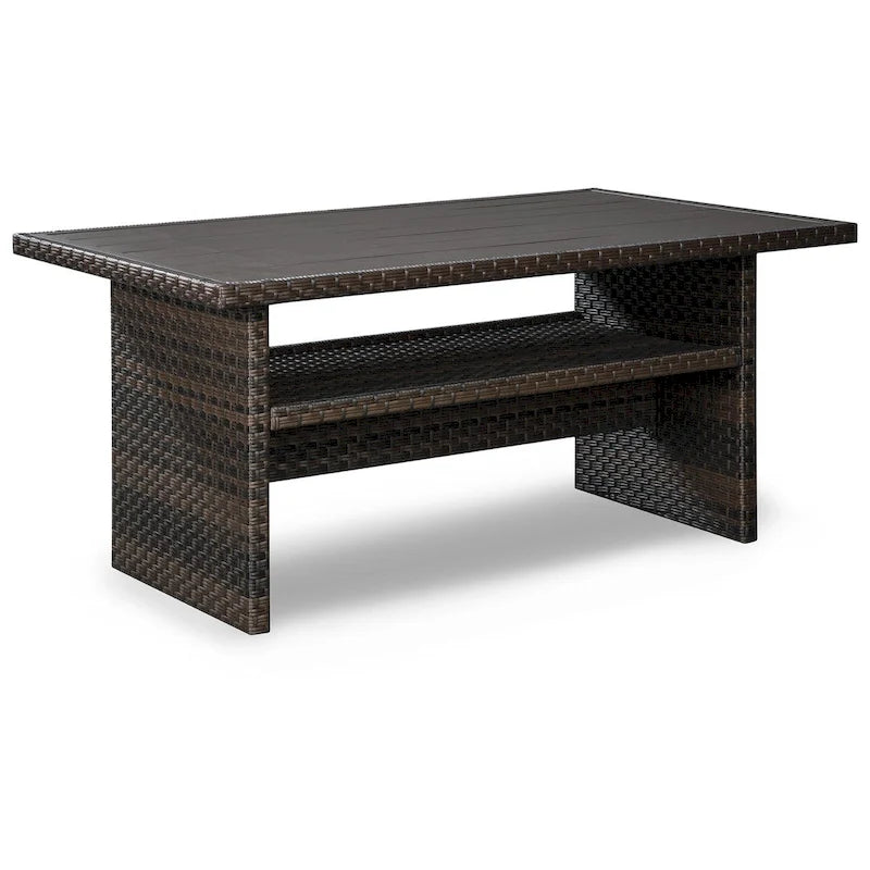 Easy Isle Dark Outdoor Brown Rectangular Table