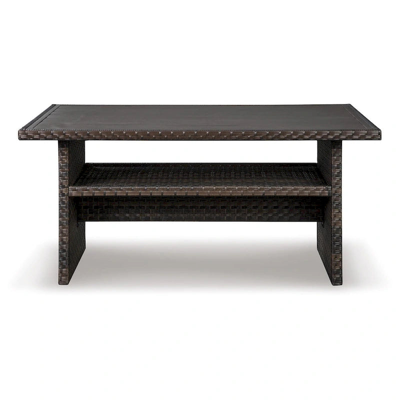 Signature Design by Ashley Easy Isle Dark Outdoor Brown Rectangular Table - 58.75 W x 33.5 D x 27.75 H