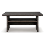 Signature Design by Ashley Easy Isle Dark Outdoor Brown Rectangular Table - 58.75 W x 33.5 D x 27.75 H