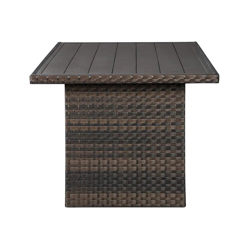 Easy Isle Dark Outdoor Brown Rectangular Table