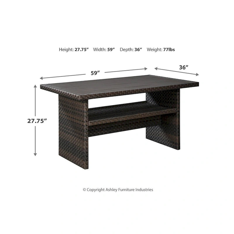 Easy Isle Dark Outdoor Brown Rectangular Table