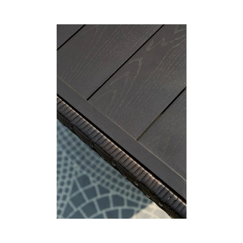 Easy Isle Dark Outdoor Brown Rectangular Table