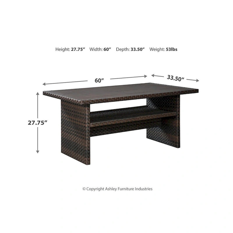 Easy Isle Dark Outdoor Brown Rectangular Table
