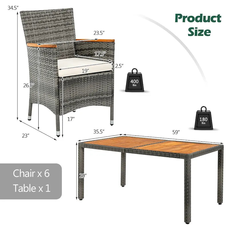Outdoor Dining Furniture Patio Rattan Conversation