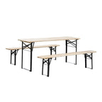 Outsunny 6' Wooden Folding Picnic Table Bench Set Outdoor