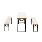 6ft Wooden Folding Picnic Table Bench Outdoor