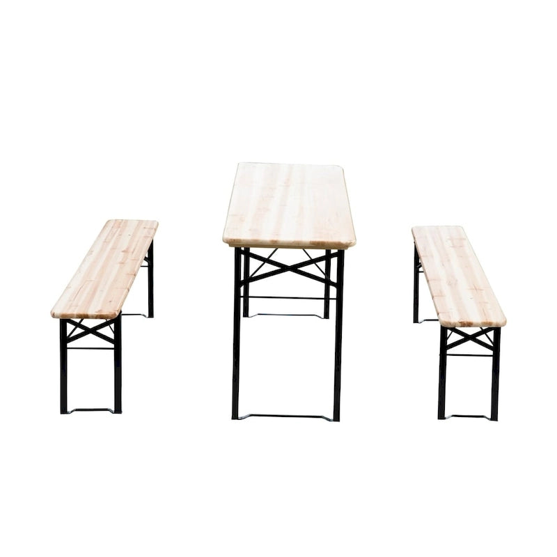 Outsunny 6' Wooden Folding Picnic Table Bench Set Outdoor