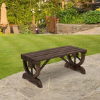 Outsunny 2-Person Wood Outdoor Garden Bench with a Unique Wheel Designed Legs