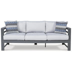 Signature Design by Ashley Amora Outdoor Poly All Weather Sofa with Cushion - 79W x 30D x 26H