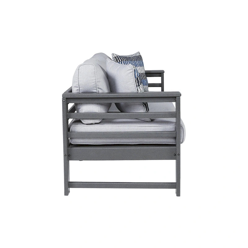 Signature Design by Ashley Amora Outdoor Poly All Weather Sofa with Cushion - 79W x 30D x 26H