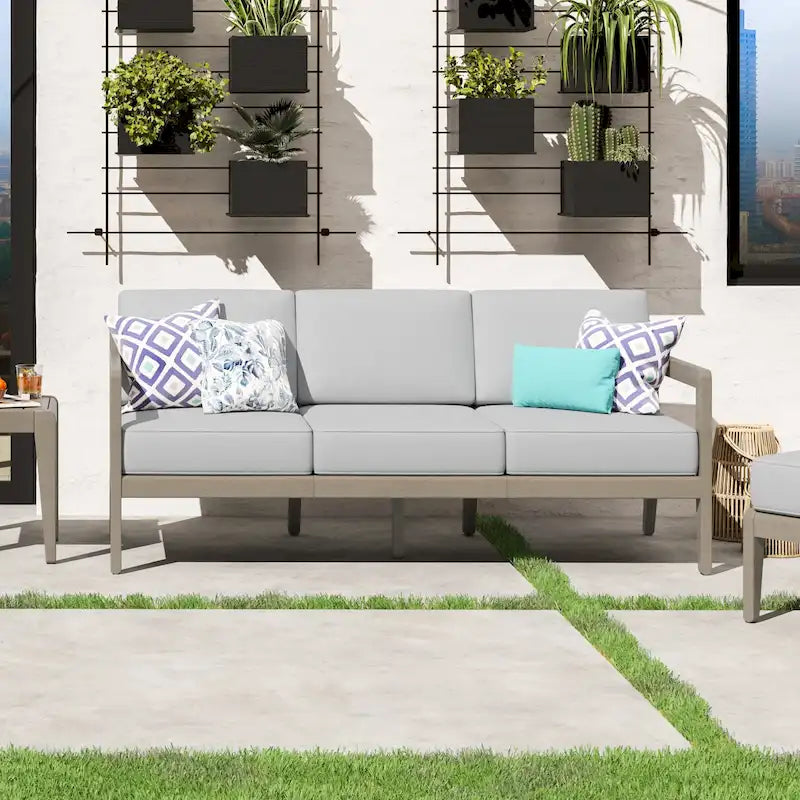 Homestyles Sustain Gray Wood Outdoor Sofa - 69 x 29 x 31