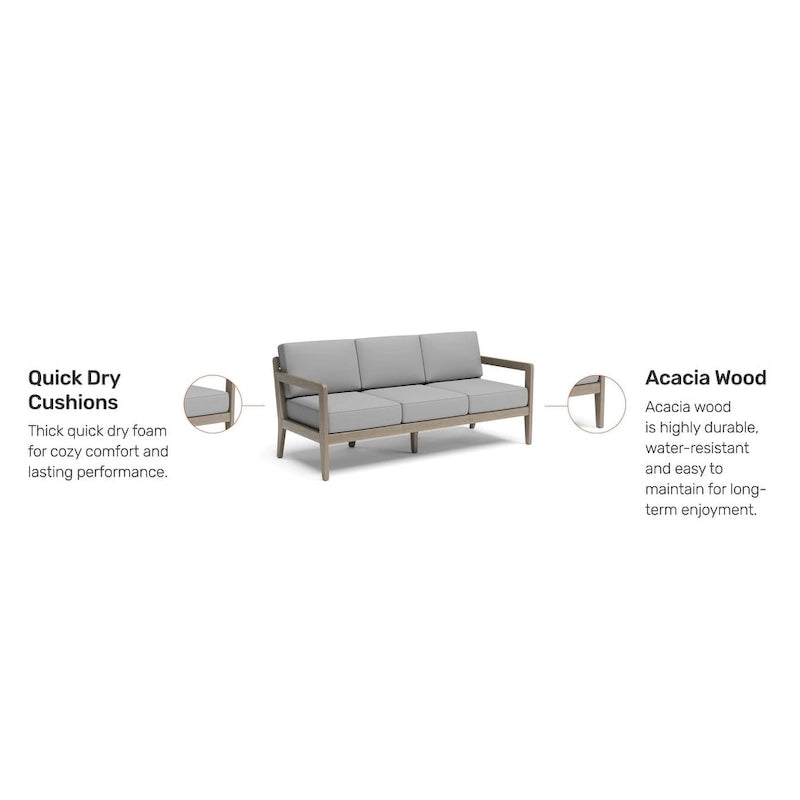 Sustain Gray Wood Outdoor Sofa