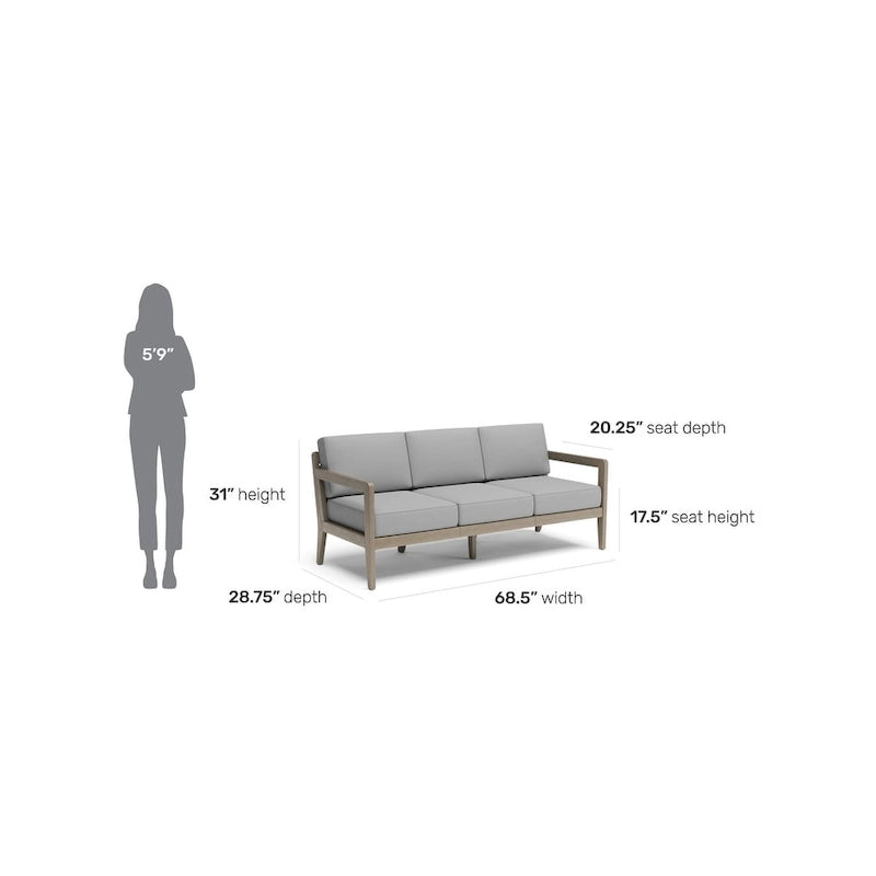 Sustain Gray Wood Outdoor Sofa
