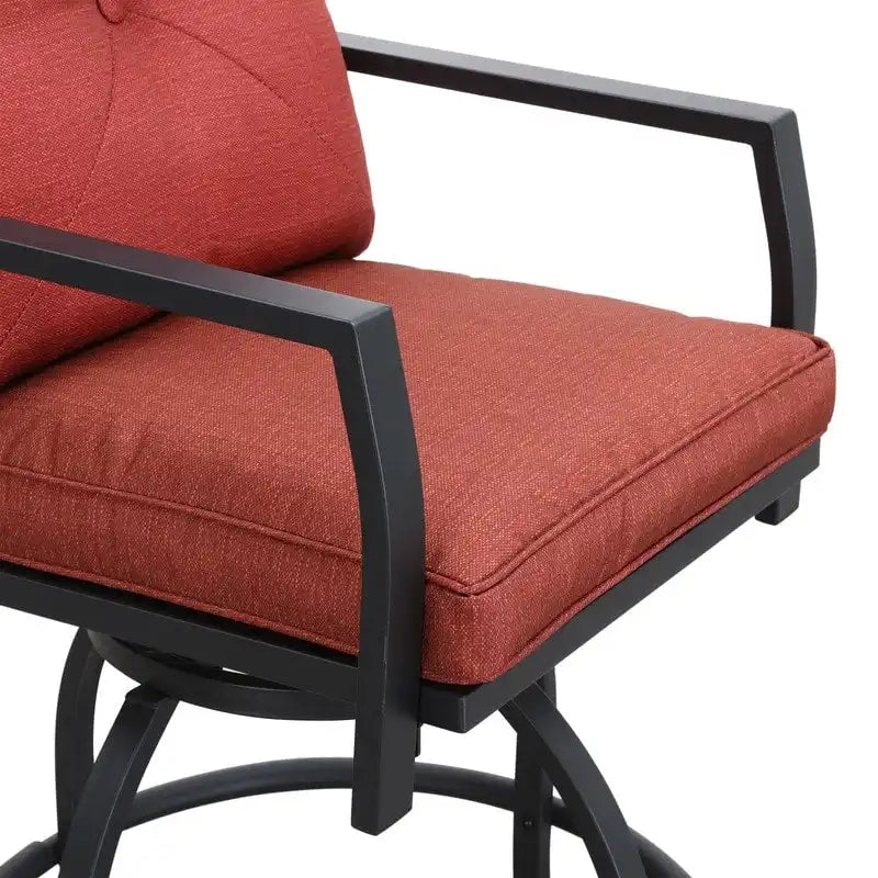 Outdoor Patio Dining Rectangular Aluminum Table with Umbrella Hole and Rattan Chair