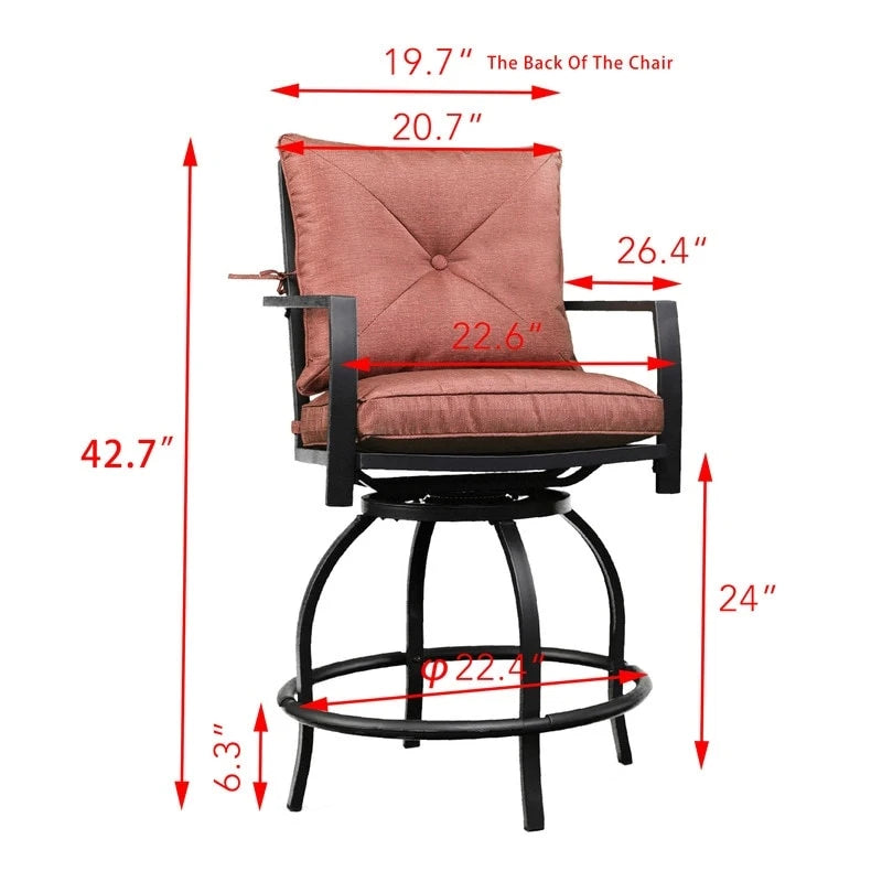 Outdoor Patio Dining Rectangular Aluminum Table with Umbrella Hole and Rattan Chair