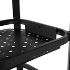 Outdoor Patio Dining Rectangular Aluminum Table with Umbrella Hole and Rattan Chair