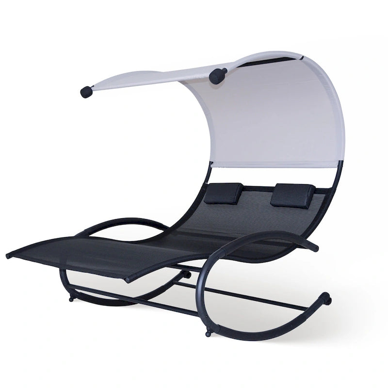 Island Retreat Ultra Comfortable Cool Mesh Dual Rocker With Canopy